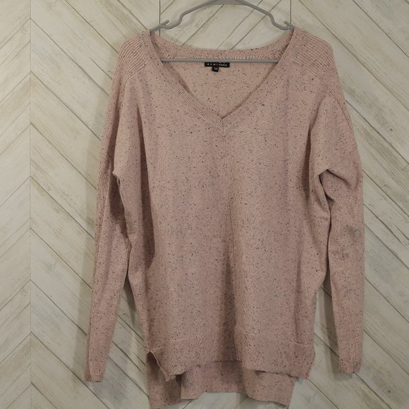 POOF New York brand pink and black V neck sweater Size M - Picture 1 of 3